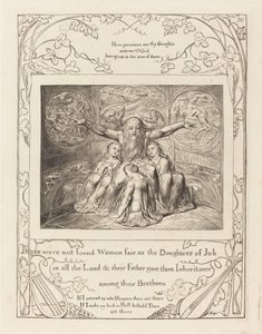 Job og hans døtre, 1825. av William Blake