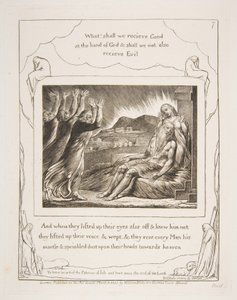 Jobs Comforters, fra illustrasjoner av Jobs bok, 1825-26. av William Blake