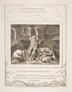 Jobs Despair, fra illustrasjoner av Jobs bok, 1825-26. av William Blake