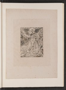 Jobs sønner og døtre overveldet av Satan, 1825. av William Blake