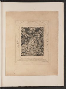 Jobs sønner og døtre overveldet av Satan, 1825. av William Blake