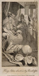 Kong John frikjent av Pandulph etter Henry Fuseli, 1798 av William Blake