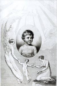 Mary Wollstonecraft Shelley (1797-1851) som barn, gravert av Robert Hartley Cromek (1770-1812) 1805 av William Blake