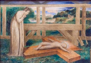 Vår dame som tilber spedbarnet Jesus sover på et kors, ca 1799-1800 (tempera på lerret) av William Blake