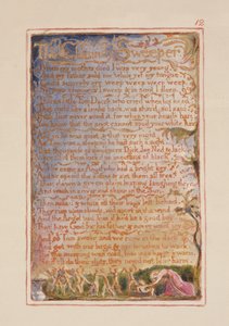 P.125-1950.pt12 Skorsteinsfeieren: plate 12 fra Songs of Innocence and of Experience (kopi AA) ca. 1815-26 (etsing, blekk og wc) av William Blake