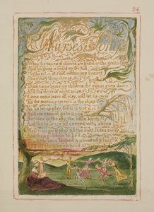 P.125-1950.pt24 Nurses Song: plate 24 fra Songs of Innocence and of Experience (kopi AA) c.1815-26 (etsing, blekk og wc) av William Blake