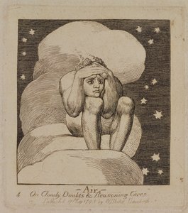 S.440-1985 Air, On Cloudy Doubts and Reasoning Cares, plate 4 av «The Gates of Paradise», første pub. 17. mai 1793, 1818-25 (linjegravering) av William Blake
