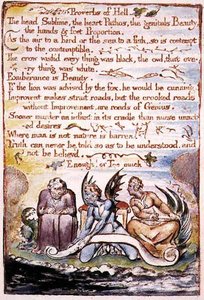 Proverbs of Hell, illustrasjon og tekst fra 