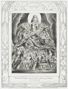 Satan viser seg for Gud av William Blake