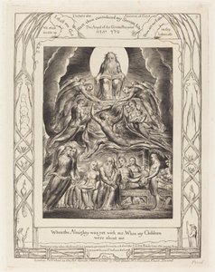 Satan foran Guds trone, 1825. av William Blake
