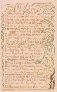 Songs of Innocence, Plate 4, A Dream (Bentley 26) av William Blake
