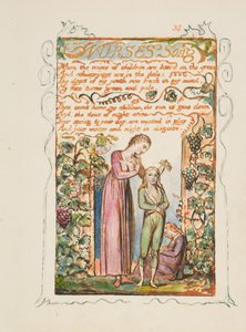 Sanger om uskyld og erfaring: Nurses Song, ca. 1825. av William Blake