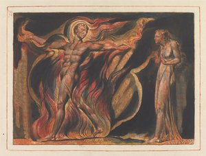 «Slike syner har vist seg for meg ...»; Frontispis til kapittel 2 (Plate 26) av William Blake