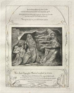 Jobs bok: Pl. 10, Den rettferdige mannen blir latterliggjort, 1825. av William Blake