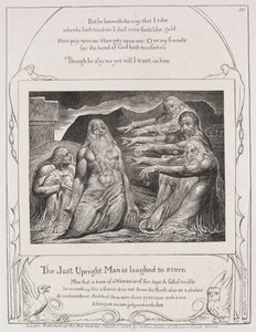 Jobs bok: Pl. 10, Den rettferdige mann blir latterliggjort av William Blake