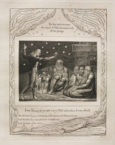 Jobs bok: Pl. 12, jeg er ung og dere er veldig gamle, derfor var jeg redd av William Blake