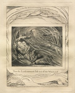 Jobs bok: Pl. 13, Da svarte Herren Job fra virvelvinden av William Blake