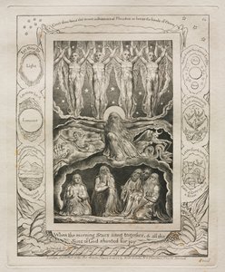 Jobs bok: Pl. 14, Da morgenstjernene sang sammen, og alle / Guds sønner ropte av glede av William Blake