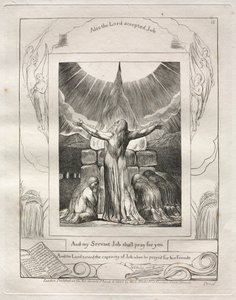 Jobs bok: Pl. 18, Og min tjener Job skal be for deg av William Blake