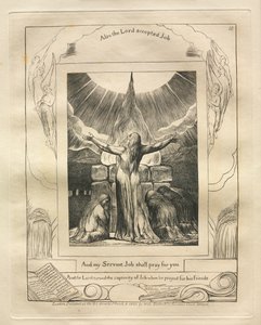 Jobs bok: Pl. 18, Og min tjener Job skal be for deg, 1825. av William Blake