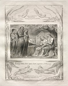 Jobs bok: Pl. 19, Hver og en ga ham også et stykke penger av William Blake