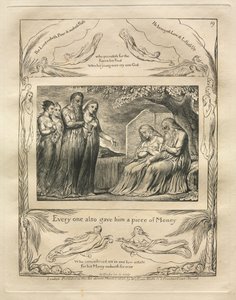 Jobs bok: Pl. 19, Hver og en ga ham også et stykke penger, 1825. av William Blake