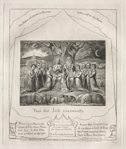 Jobs bok: Pl. 1, Slik gjorde Job bestandig av William Blake