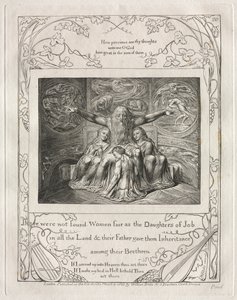 Jobs bok: Pl. 20, Det ble ikke funnet kvinner vakre som Jobs døtre / i hele landet av William Blake