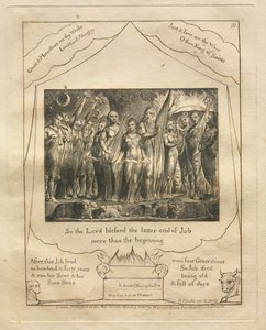 Jobs bok: Pl. 21, Så Herren velsignet den siste ende av Job / mer enn begynnelsen av William Blake