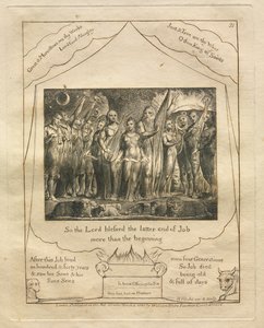 Jobs bok: Pl. 21, Så Herren velsignet den siste slutten av Job mer enn begynnelsen, 1825. av William Blake