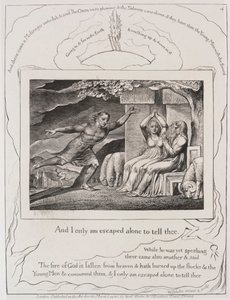 Jobs bok: Pl. 4, og jeg er bare rømt alene for å fortelle deg det av William Blake