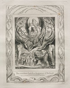 Jobs bok: Pl. 5, Da gikk Satan ut fra Herrens åsyn av William Blake