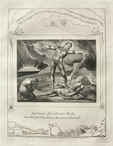 Jobs bok: Pl. 6, og slo Job med såre byller / fra fotsålen til hodet av William Blake