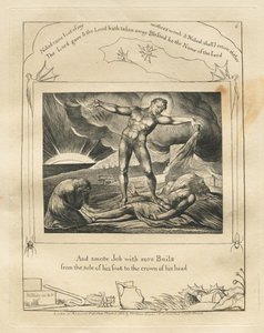 Jobs bok: Pl. 6, og slo Job med såre byller / fra fotsålen til hodet av William Blake