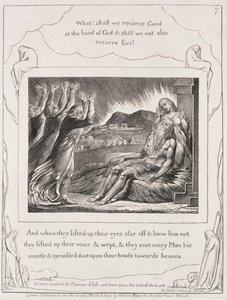 Jobs bok: Pl. 7, Og da de hadde løftet sine øyne av William Blake