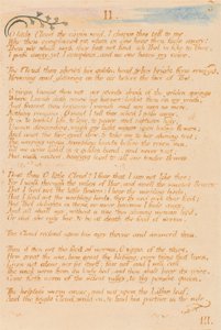 The Book of Thel, Plate 5, II. , O lille sky . . . . av William Blake