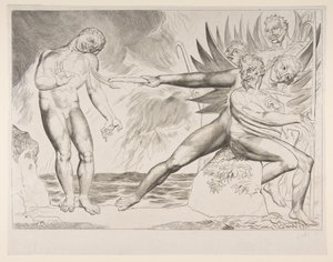 The Circle of Corrupt Officials: The Devils Tormenting Ciampolo, fra Dantes Infer..., ca. 1825-27. av William Blake