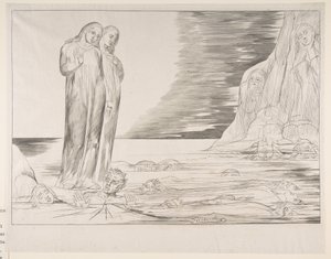 The Circle of Traitors: Dantes Foot Striking Bocca Degli Abbate, fra Dantes Infe..., ca. 1825-27. av William Blake