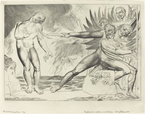 Kretsen av de korrupte tjenestemenn; Djevlene plager Ciampolo av William Blake