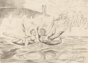 Sirkelen til de korrupte tjenestemennene, djevlene som ødelegger hverandre, 1827. av William Blake
