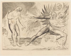 Kretsen av de korrupte tjenestemenn; the Devils Tormenting Ciampolo av William Blake