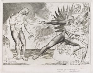 Kretsen av de korrupte tjenestemenn; the Devils Tormenting Ciampolo av William Blake
