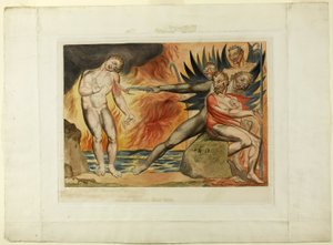 Kretsen av de korrupte tjenestemenn; the Devils Tormenting Ciampolo. Inferno, canto XXII av William Blake
