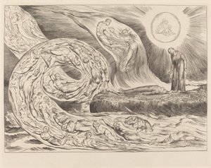 The Circle of the Lustful: Paolo og Francesca av William Blake
