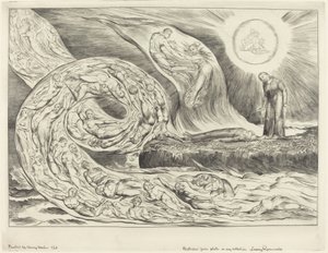 The Circle of the Lustful: Paolo og Francesca av William Blake