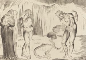 Tyvenes sirkel, Buoso Donati angrepet av slangen, 1827. av William Blake