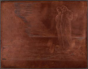 Forrædernes krets; Dantes fot treffer Bocca degli Abbate av William Blake