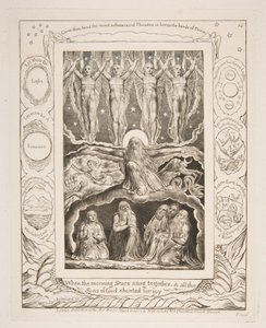 Skapelsen, fra illustrasjoner av Jobs bok, 1825-26. av William Blake