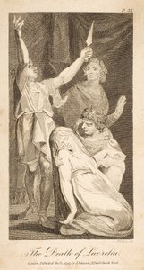 The Death of Lucretia, fra Allens nye og upartiske romerske historie, pub. 1797 (gravering) av William Blake