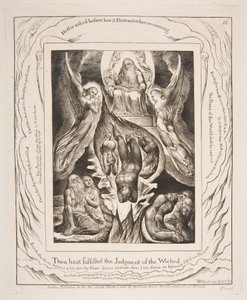 Satans fall, fra illustrasjoner av Jobs bok, 1825-26. av William Blake